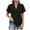 Black, variant on Uaswgudfs Women's Dressy Casual V-Neck Blouse Tee - Loose Fit Short Sleeve with Curved Hem Solid Color Stretch Top