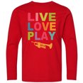 thumbnail image 3 of Inktastic Live Love Play the Trumpet Long Sleeve Youth T-Shirt, 3 of 5
