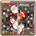 thumbnail image 2 of Decoración navideña para puertas y ventanas, pegatinas de pared, diseño de escena de cristal para ventana, pegatinas de copo de nieve, autoadhesivo sin costuras, ELE.MX, 2 of 4