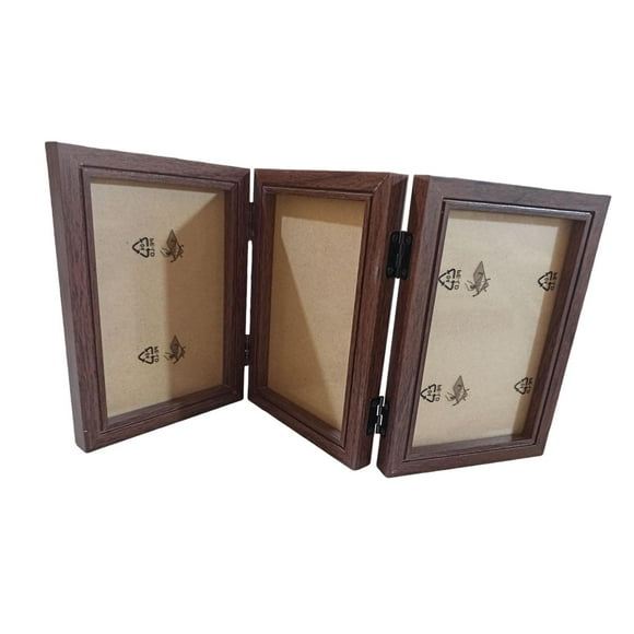 simhoa Folding Photo Frame Combined Hinged Photo Frame for Desk Dining Room Desktop Triple Fold