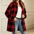 thumbnail image 7 of Livrdious Women Plaid Fleece Jackets Oversized Long Sleeve Outwear Jacket Zipper Warm Fall Winter Coats with Pockets, 7 of 7