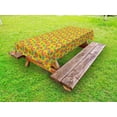 thumbnail image 1 of Floral Outdoor Tablecloth, Flowering Meadow Retro Cottage Cabin Yard Pattern Countryside Theme, Decorative Washable Fabric Picnic Table Cloth, 58 X 84 Inches,Dark Coral Teal and Yellow, by Ambesonne, 1 of 2