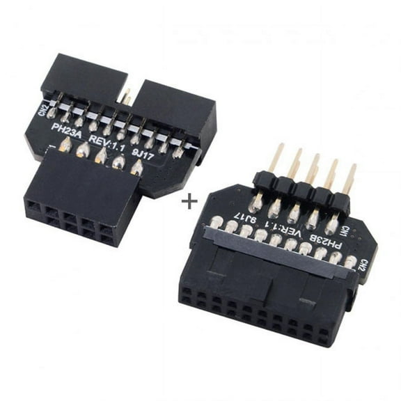 FVH 1set Reversible USB 2.0 9Pin Housing to Motherboard USB 3.0 20pin Header Female Adapter