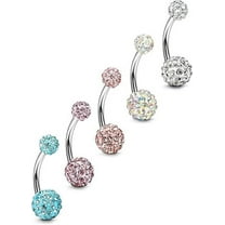 Yomhary 5 Pcs 14G Stainless Steel Belly Button Rings for Women