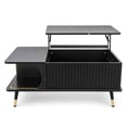 thumbnail image 7 of FFH 39.37" Wood Coffee Table, Lift Top Dining Center Table with Hidden Compartment and Large Storage Shelf for Home, Office, Black, 7 of 7