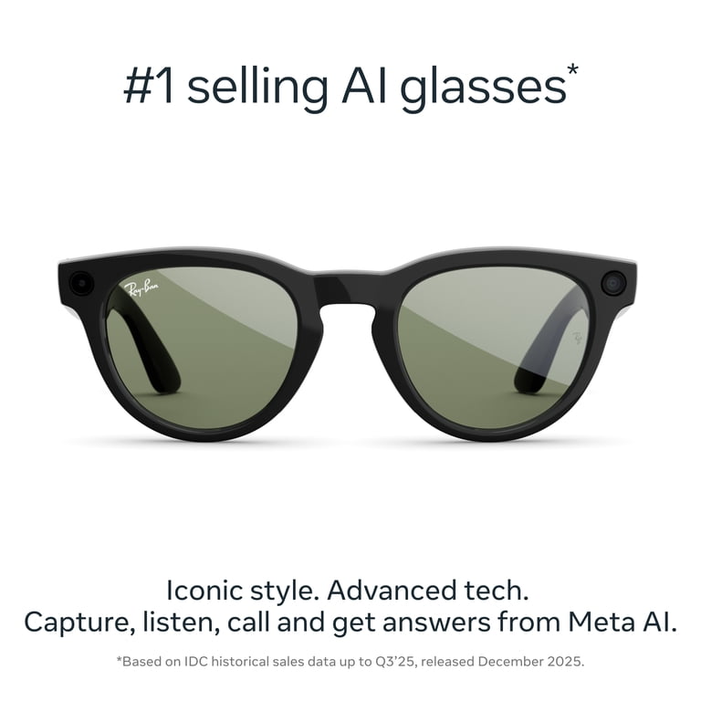 Ray-Ban Meta Headliner Low Bridge Fit (Gen 2) - Shiny Black, Green