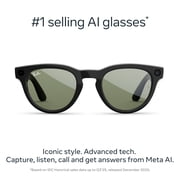 Ray-Ban Meta (Gen 2), Headliner, Shiny Black, Green Lenses | Smart AI Glasses, Camera, Audio, Video