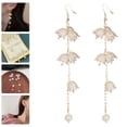 thumbnail image 1 of IDEANATEGRATE 1Par Aretes Colgantes De Campana Beige Con Gancho Para Mujer, 1 of 8