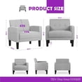 thumbnail image 2 of Coewske Mid-Century Fabric Tufted Accent Chair 2 PCS for Office, Living Room, Light Grey, 2 of 7