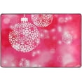 thumbnail image 4 of SKYSONIC Bright Pink Christmas Non-Slip Area Rug, Xmas Silver Balls Floor Carpet Comfort Floor Mats Decor for Indoor Front Porch Living Room Bedroom Kitchen, 36"x24", 4 of 5
