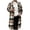 Khaki, variant on Men's Long Plaid Shacket Jacket Button Down Flannel Shirt Collared Oversized Coat Fall Winter Outerwear