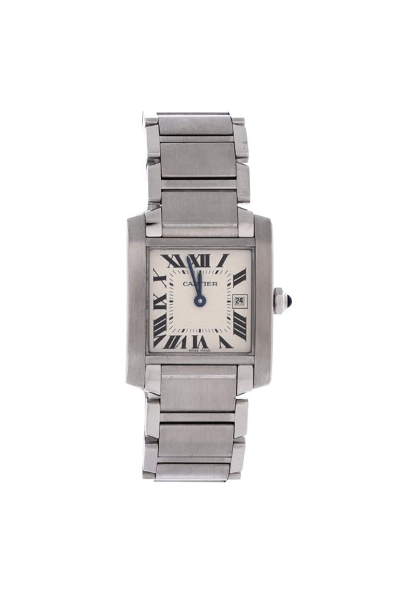 Pre-Owned Tank Francaise Quartz Watch Stainless Steel 25 By Rebag