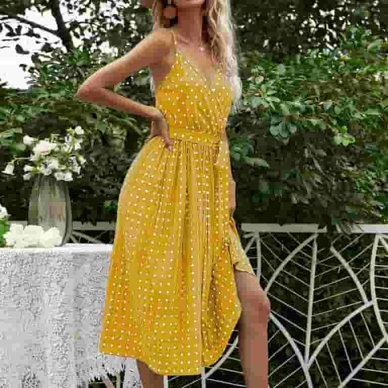【関税込み】No Vacancy Inn' capsule High Summer long dress XMMSWDLA Sales Clearance Women Dresses Ladies Elegant Dot
