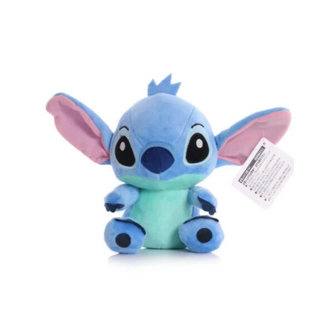 Mochila de peluche de Disney para niños, muñeco de peluche de 24cm, Kawaii, Stitch, bolso escolar para guardería