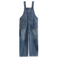 thumbnail image 2 of KIDSCOOL SPACE Girls Denim Bib Overalls,Little Big Kids Adjustable Straps Ripped Jean Dungarees Pants, Blue,10-11 Years, 2 of 6