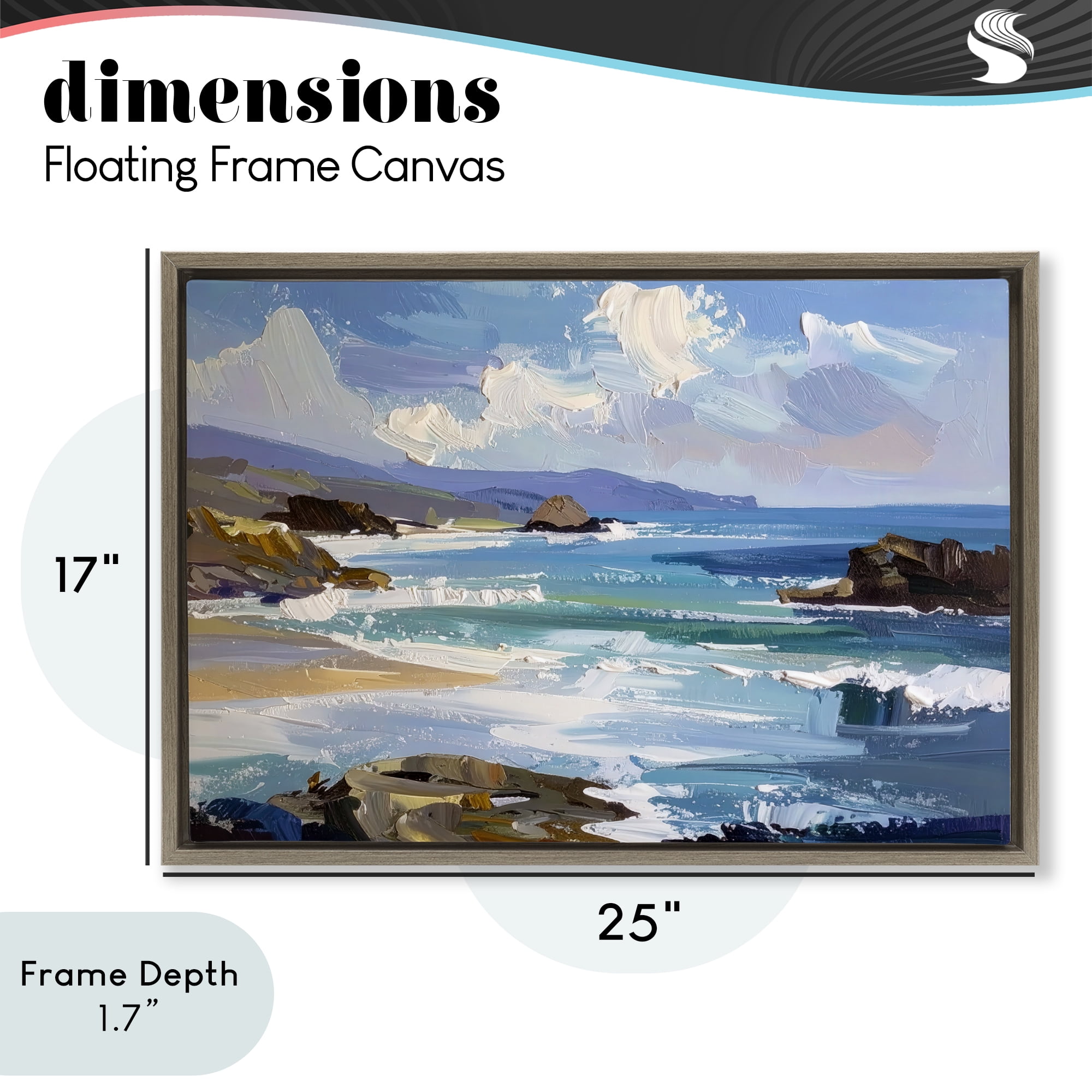 Stupell Industries From Sky To Sea Brown Framed Floater Canvas Wall Art, design by Alonza Saunders