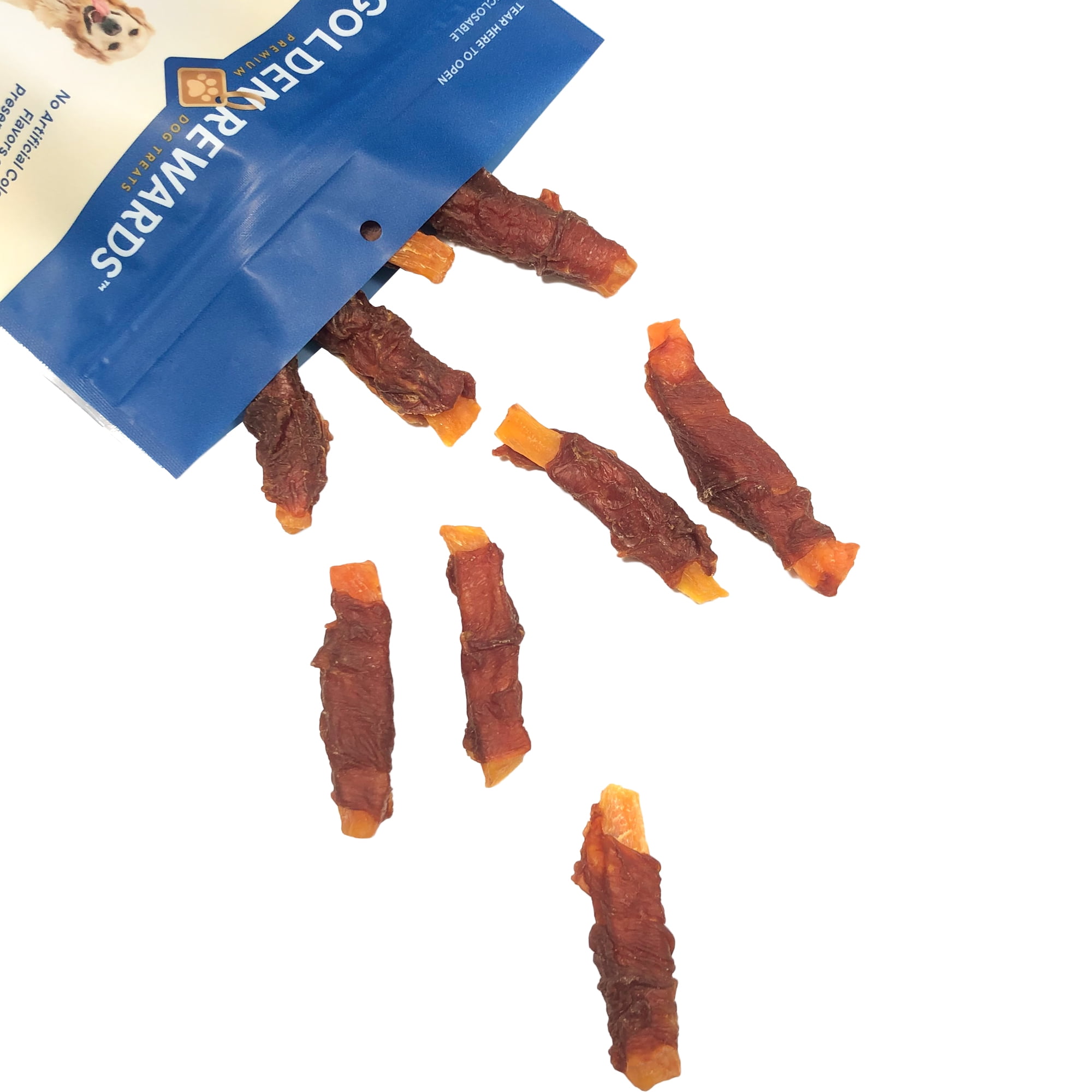Golden Rewards Sweet Potato Wrapped with Duck Premium Dog Treats, 32 oz Bag