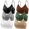 thumbnail image 1 of Wireless Bras, 6 Pcs Seamless Bralettes For Women, Removable Pads, Classic Colors, Soft And Comfortable, 1 of 7