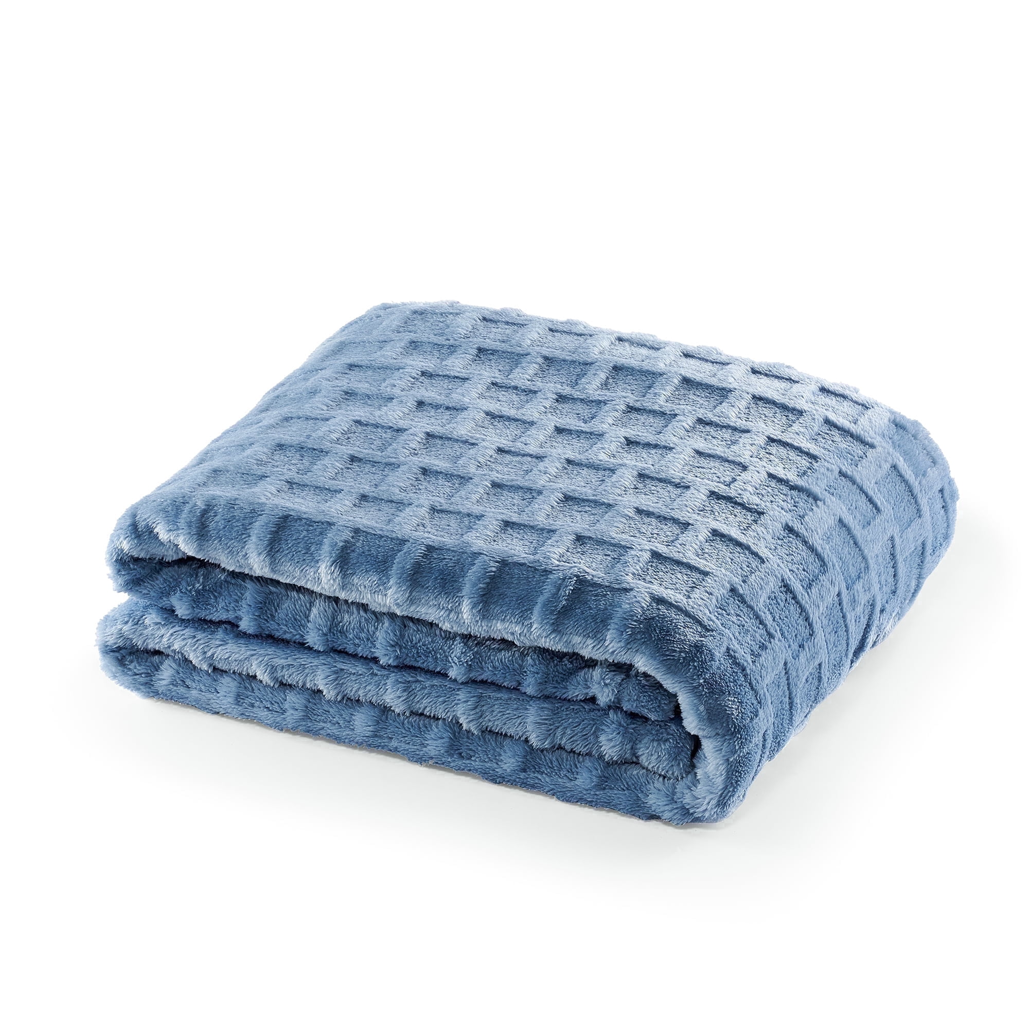 CBCHome Velvet Plush Jacquard Tile Throw Blanket for Couch - Buttery Soft, Cozy Throw, Cute Gifts for Women (Ashley Blue, 50" x 60")