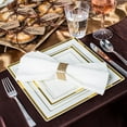 thumbnail image 3 of Smarty 6.5" White Gold Square Edge Disposable Plastic Salad Plates 120ct, 3 of 7