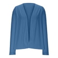 thumbnail image 4 of Jxximdong Cardigans for Women, Autumn Spring Summer Casual Solid V Neck Elegant Cardigan Tops, Women's Bolero Shrugs Blue, 4 of 6