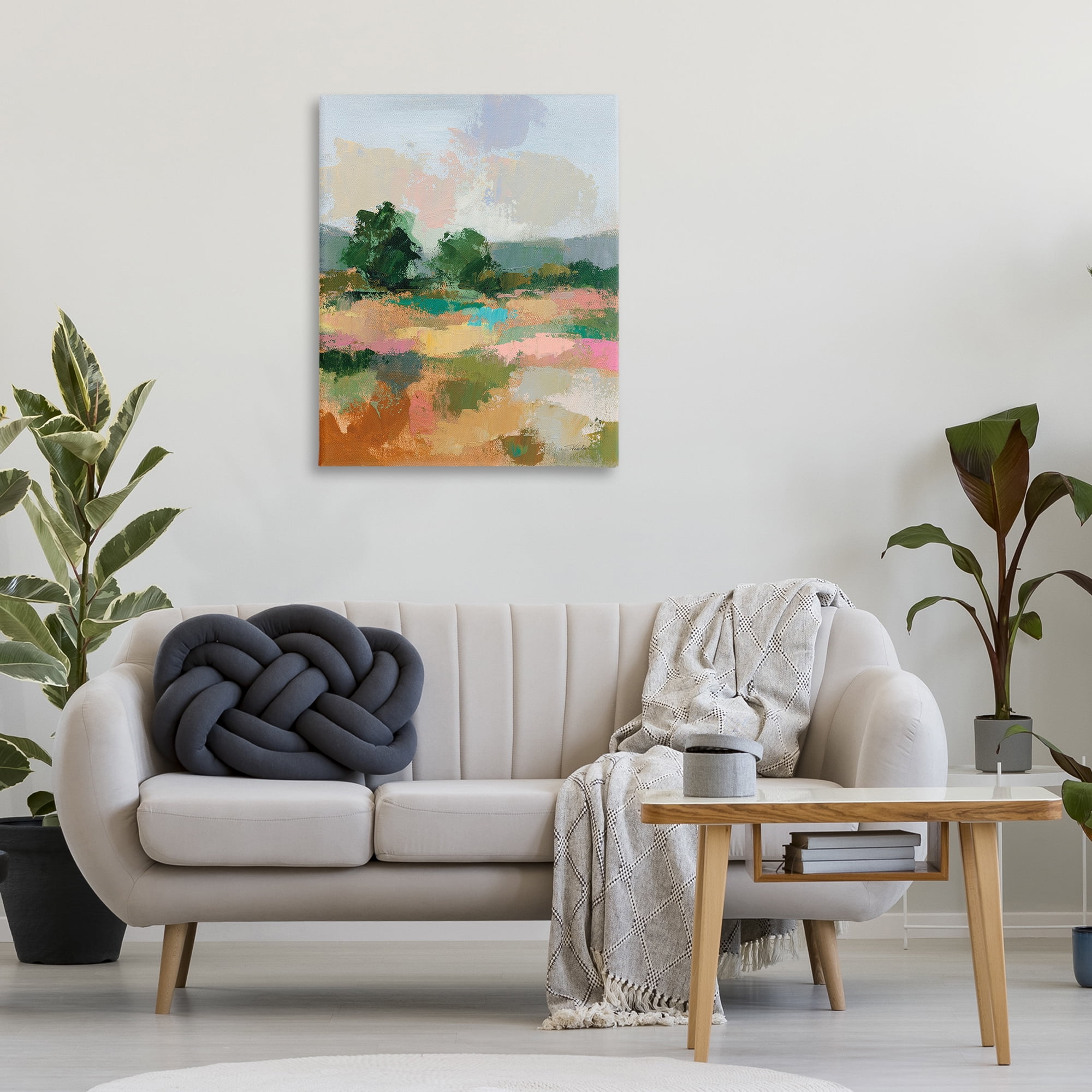 Stupell Industries Abstract Spring Landscape Landscape Painting Gallery Wrapped Canvas Art Print Wall Art, 30 x 40
