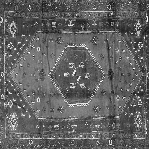 Ahgly Company Indoor Square Persian Gray Traditional Area Rugs, 3' Square