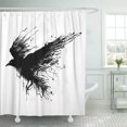 thumbnail image 1 of ABPHQTO Tatuaje detallado cuervos en tinta en las alas Cuervo tonos de gris Animal Impermeable Baño Cortinas de ducha Set 165x180 cm ABPHQTO PKNMT66x72Shower-9428, 1 of 2