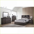 thumbnail image 2 of Gray 2-Drawer Contemporary Nightstand with Black Trim Paper Veneer, 2 of 8