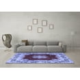 thumbnail image 3 of Ahgly Company Machine Washable Indoor Rectangle Medallion Blue Traditional Area Rugs, 7' x 9', 3 of 4