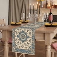 thumbnail image 2 of Southwestern Boho Blue 90 Inch Table Runner, Ethnic Geometric Rustic Farmhouse Dresser Scarf Cotton & Linen Tablerunner for Dining/Kitchen Island/Holiday Party Décor 13" x 90", 2 of 9