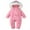 Pink, variant on Utlike Girls Winter Coat Snowsuit Insulated Padded Jumpsuit With Attached Mittens And Booties Double Zipper For Baby Toddler Warm Clothing Trend Outerwear Size 18 M-24 M