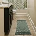 thumbnail image 2 of Boho Green Bathroom Rug, Woven Bath Mat with Tassel Washable Cotton Blend Small Area Rug for Kitchen, Front Door(2'x3'), 2 of 8