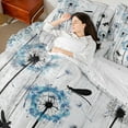 thumbnail image 4 of Manfei Teens Dandelion Dragonfly 7pcs Bedding Comforter Set,Retro Vintage Queen Bedding Sets Super Cozy,Chic Flower Queen Sheet Sets,Ultra Soft Home Decor,Reversible, 4 of 8