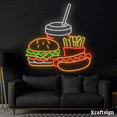 thumbnail image 4 of Craftnamesign Burger Hot Dog French Fries Neon Sign, Fast Food Shop Decor, 4 of 4