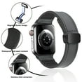 thumbnail image 4 of TECH CIRCLE for Apple Watch 42mm 44mm 45mm 49mm PU Leather and Silicone Rubber Hybrid Band, Replacement Sport Strap for iWatch Series Ultra/Ultra 2 9/87/6/5/4/3/2/1 SE Women Men,Black, 4 of 6