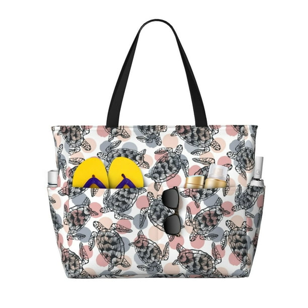 Disketp Turtle Bolsa de Playa de Gran Capacidad, Bolso Impermeable y a Prueba de Arena para Mujer, Ideal para Playa, Piscina y Natación