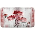 thumbnail image 4 of Rustic Farmhouse Bath Mat, Farm Red Daisy Floral Flowers Butterfly Country Wooden Bath Rug for Bathroom, Grey White Bath Mat Soft Non Slip Bath Rugs, 16X24IN, 4 of 6