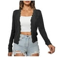 thumbnail image 2 of Sexlip Women's Fall casual Cropped Cardigan Trendy Cute Bolero Shrug Chunky Knit Cardigan Sweater Black XXL, 2 of 3