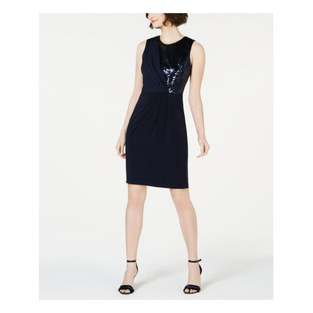 UPC 828659271851 product image for JESSICA HOWARD Womens Navy Sleeveless Jewel Neck Knee Length Sheath Wear To Work | upcitemdb.com