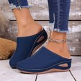 thumbnail image 4 of House Slippers Gifts for Women Winter Slippers for Indoor And Outdoor Cozy Faux Lined Shoes with Sloped Heel Comfortable Warm Soft Sole Navy 6, 4 of 6