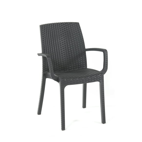 Silla CON Brazos Brattan Atlanta Antracita Imitacion Ratán