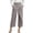 Gray, variant on Womens Trousers Lightweight Cropped Wrap High Waisted Wide Leg Pants with Pockets Fashion Clothing Army Green L