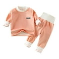 thumbnail image 2 of ATOGUTA Kid Boys Girls Thermal Underwear Set Fleece Lined Long Winter Johns Base Layer Thermal Top and Bottom, 4M-4T, 2 of 3
