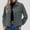Gray, variant on Fall Bomber Jackets for Women Crop Textured Corduroy Ladiess Cropped Shackets Corduroy Crop Jackets Long Sleeve Shirts Trendy White 2X
