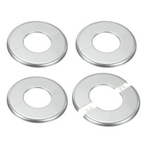 4-Pack Wall Split Flange, for 2 Inch/50mm OD Pipe ABS Escutcheon Plate Round Plumbing Cover Plates [Silver Tone]