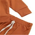 thumbnail image 3 of 2Pcs Toddler Outfits  Solid-Color Long-Sleeves Top + Elastic-Waist Pants MHXX, 3 of 6