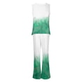 thumbnail image 5 of Mikilon Ensemble Élégant pour Femmes 2 Pcs Débardeur Imprimé Ample Sans Manches Col Rond Vert Menthe TP, 5 of 5