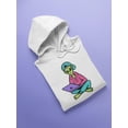 thumbnail image 2 of Colored Alien With Laptop Design Hoodie Men -Image by Shutterstock, Male Medium, 2 of 4