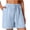 Blue, variant on PPgejGEK Shorts for Women Summer Drawstring Elastic Waist Wide Leg Linen Pants Womens Shorts Casual Lightweight Solid Color with Pockets